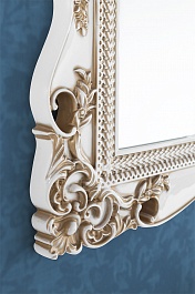 Водолей Мебель для ванной "Версаль 105" белая/золото, зеркало Кармен в раме – фотография-3